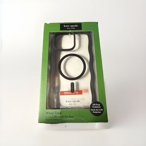 KATE SPADE Protective Case Magsafe For IPHONE 16 Pro Max Wavy Black Clear